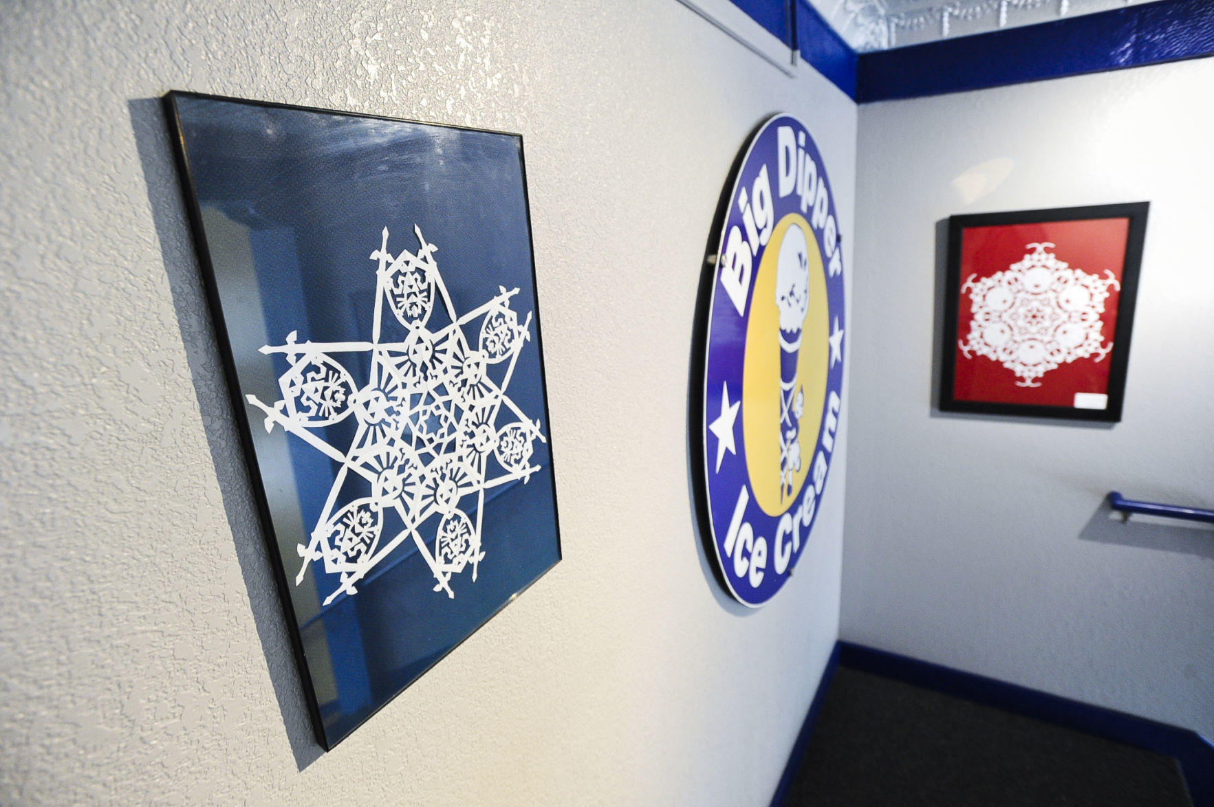 Big Dipper exhibit Cory Krings creates intricately detailed hand- cut snowflakes